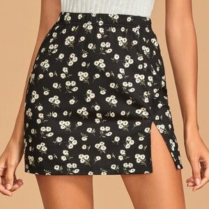 Small floral black Shein skirt